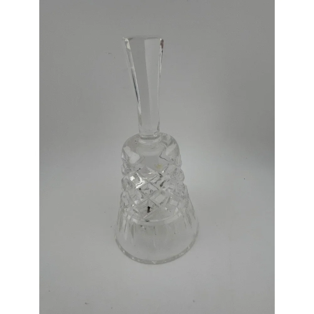 Crystal Cut Glass Bell with Handle Decorative‎ Ornament Tabletop Accent